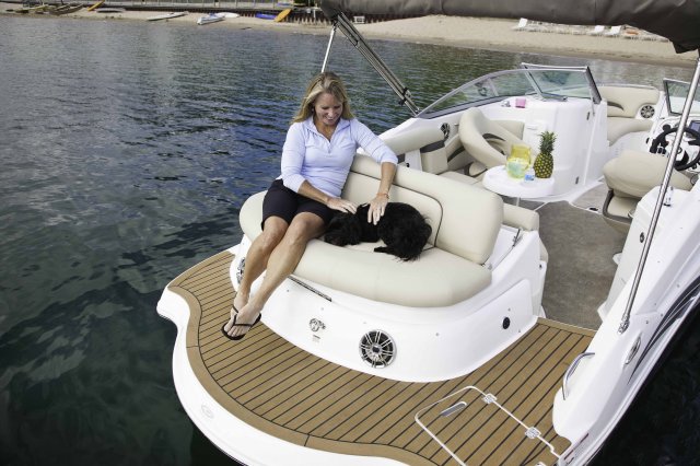 Aft Seat Zipping about on skis established a reference point for watery adventure. Truly hardy souls could push the envelope by ski-jumping a ramp or by not using skis at all - barefooting seemed to be the very edge of watersports world.